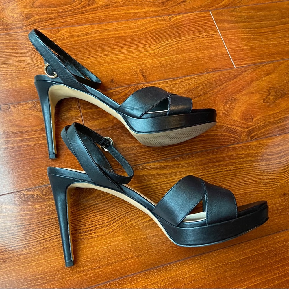 Nine West Quisha Leather Heeled Platform Sandals size 8.5 - Picture 4 of 13